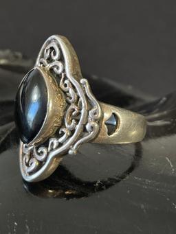 Sterling Silver and Onyx Ring
