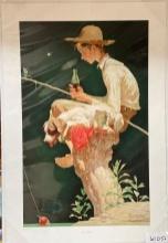 Norman Rockwell (1894-1978) "Out Fishin"