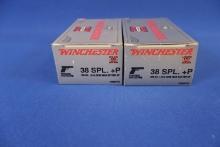 Ammo, Winchester 38 Spl. +P. 100 total rounds.