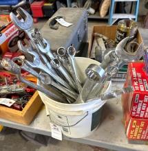 Bucket of Misc. Wrenches - Snap-On, Duralast, Pittsburgh, Armstrong, etc.