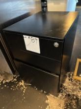 Black Metal 2 Drawer File Cabinet