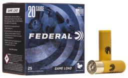 Federal H2008 GameShok Upland 20 Gauge 2.75 78 oz 8 Shot 25 Per Box