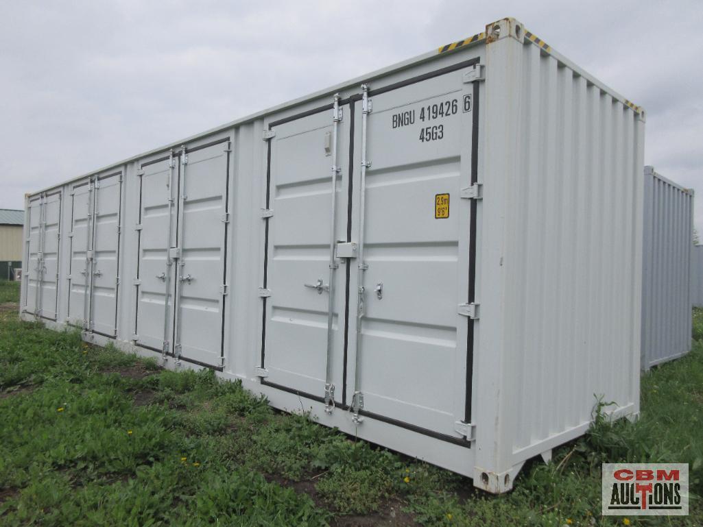 2023 40' Cargo Shipping Container 4-92" Double Doors On The Side And Rear Doors, One Trip Use