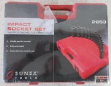 Sunex...Tools 2653 14pc Metric 1/2" Drive Deep Impact Socket Set, 6 PT, (10mm to 27mm)... w/ Molded