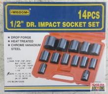 Wisdom 12-IS1412SM-2 14pc 1/2" Drive Metric Impact Socket Set (11mm to 30mm) w/ Molded Storage Case.