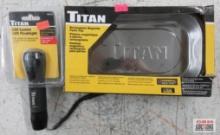 Titan 21265 Magnetic Parts Tray 5-3/8" x 9-3/8" x 1-1/4" Deep Titan 36015 High Output 150 Lumen LED