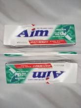 Aim fresh Mint 4.5oz toothpaste tubes x3