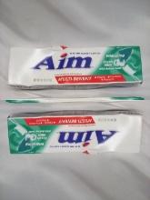 Aim fresh Mint 4.5oz toothpaste tubes x3