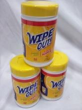 Wipe Out Lemon Scented antibacterial wipes, 3-80 count