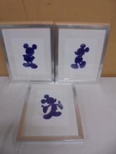 3pc Set of Framed & Matted Mickey Mouse Prints