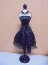 Small Wooden Dressed Dress Form