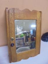 Antique Oak Mirrored Front Medicine Cabinet