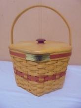 1997 Longaberger Snowflake Basket w/ Protector & Lid