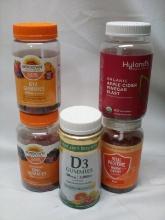 Lot of 5 Various Bottles of Dietary Supplements/Gummies