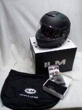 ILM Matte Black Medium Bluetooth Motorcycle Helmet