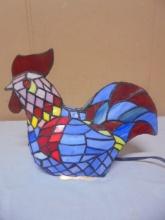 Beautiful Stained Glass Chicken Accent Lamp