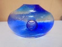 Beautiful Blue Art Glass Vase