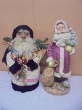 2pc Group of Decorative Santa's