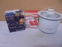 Small Crock Pot-Football Ice Mold-Eggs Fast Cooker