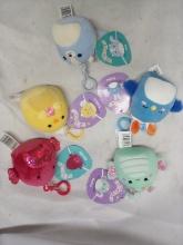 Lot of 5 Assorted 4” Original Squishmallows w/ Keychain Hooks