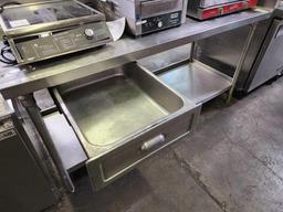 72 in. x 30 in. All Stainless Steel Table with 8 in. Rear and Right Splash