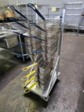 Stainless Steel Fryer Basket Rack on Casters