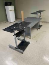 (2) Rolling Desk & Metal Desk