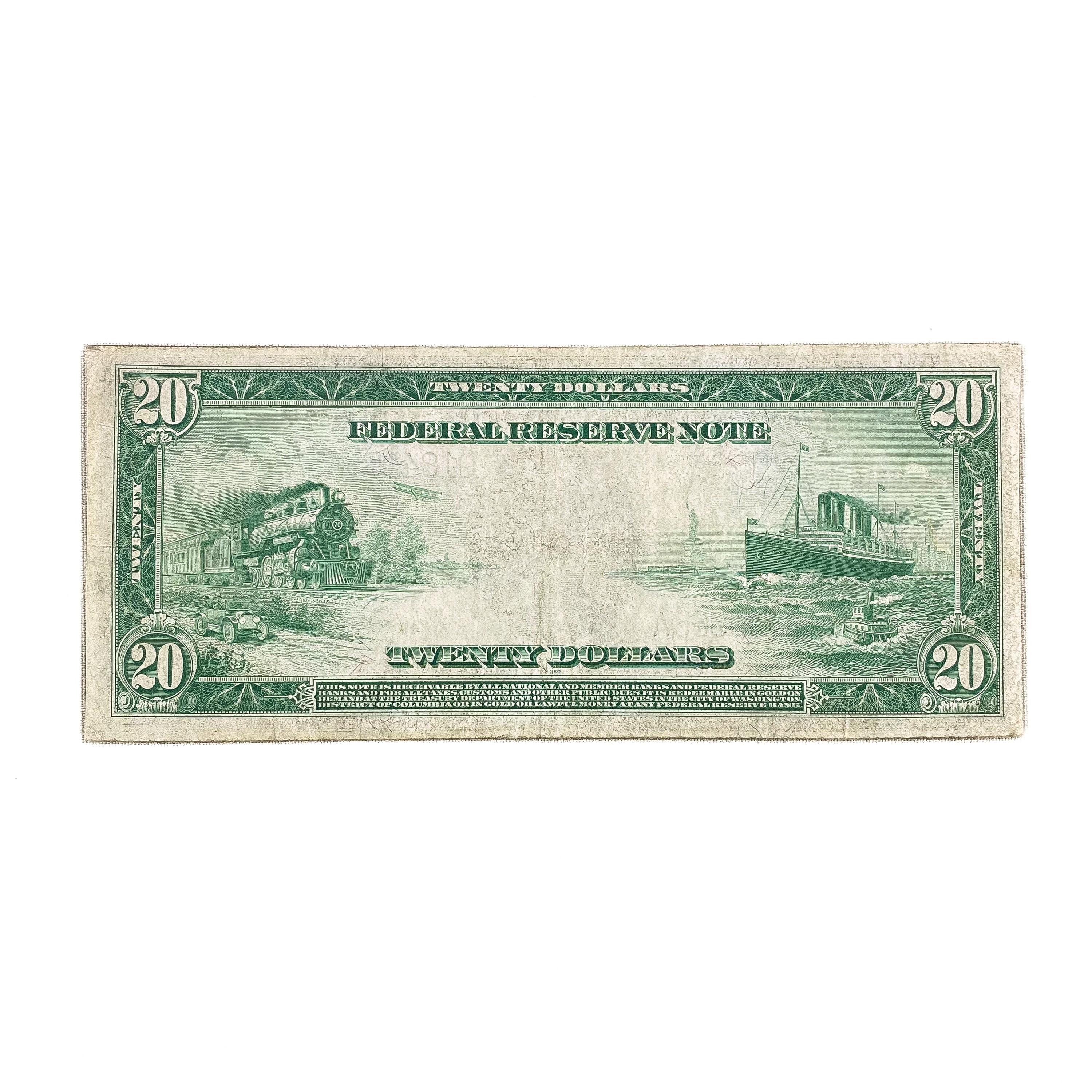 1914 $20 FRN CHICAGO, IL EF