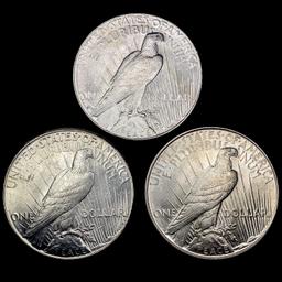 [3] Peace Silver Dollars [[2] 1923-S, 1923-D] UNCI
