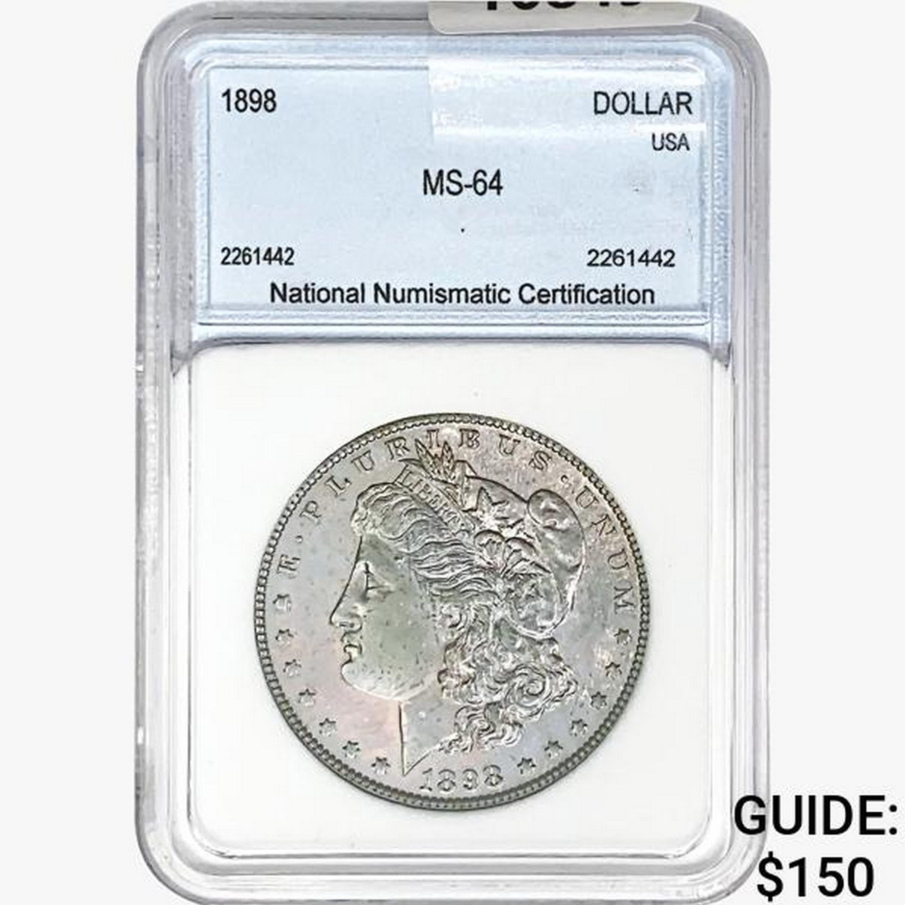 1898 Morgan Silver Dollar NNC MS64