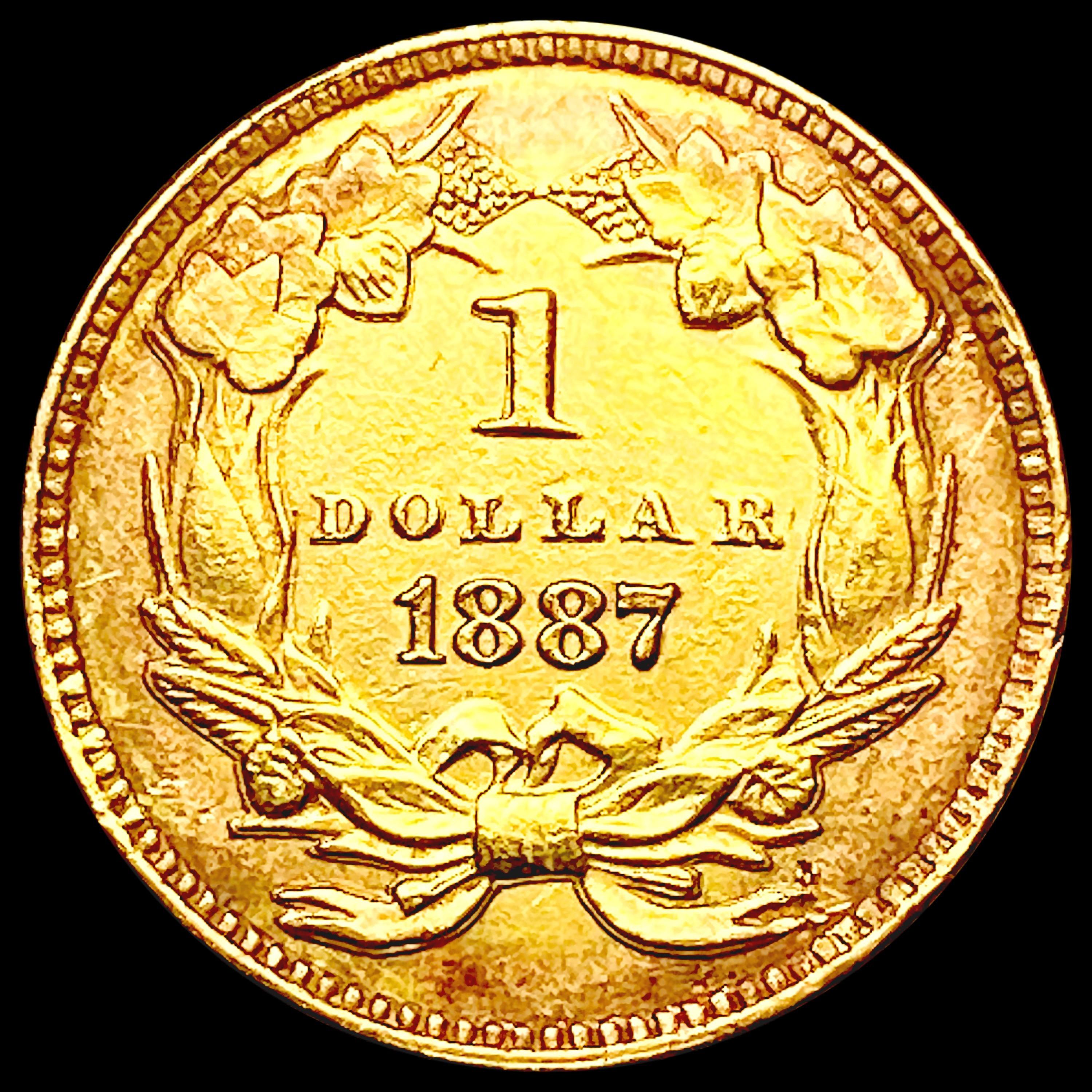 1887 Rare Gold Dollar CLOSELY UNCIRCULATED