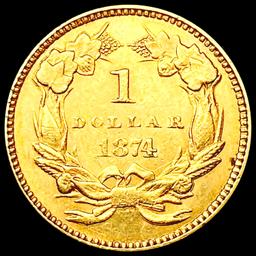 1874 Rare Gold Dollar CHOICE AU