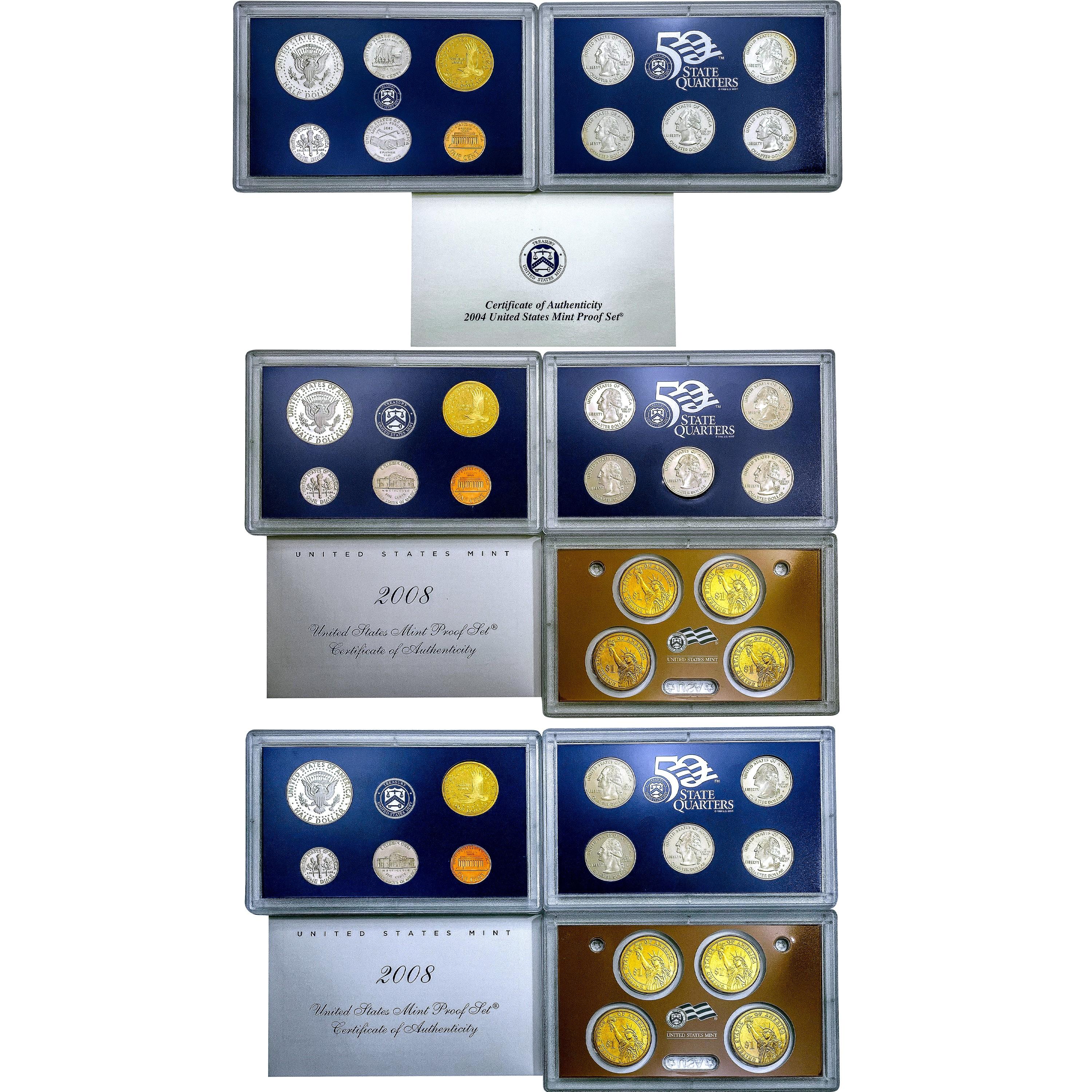 2000-2008 Clad US Proof Sets [122 Coins]