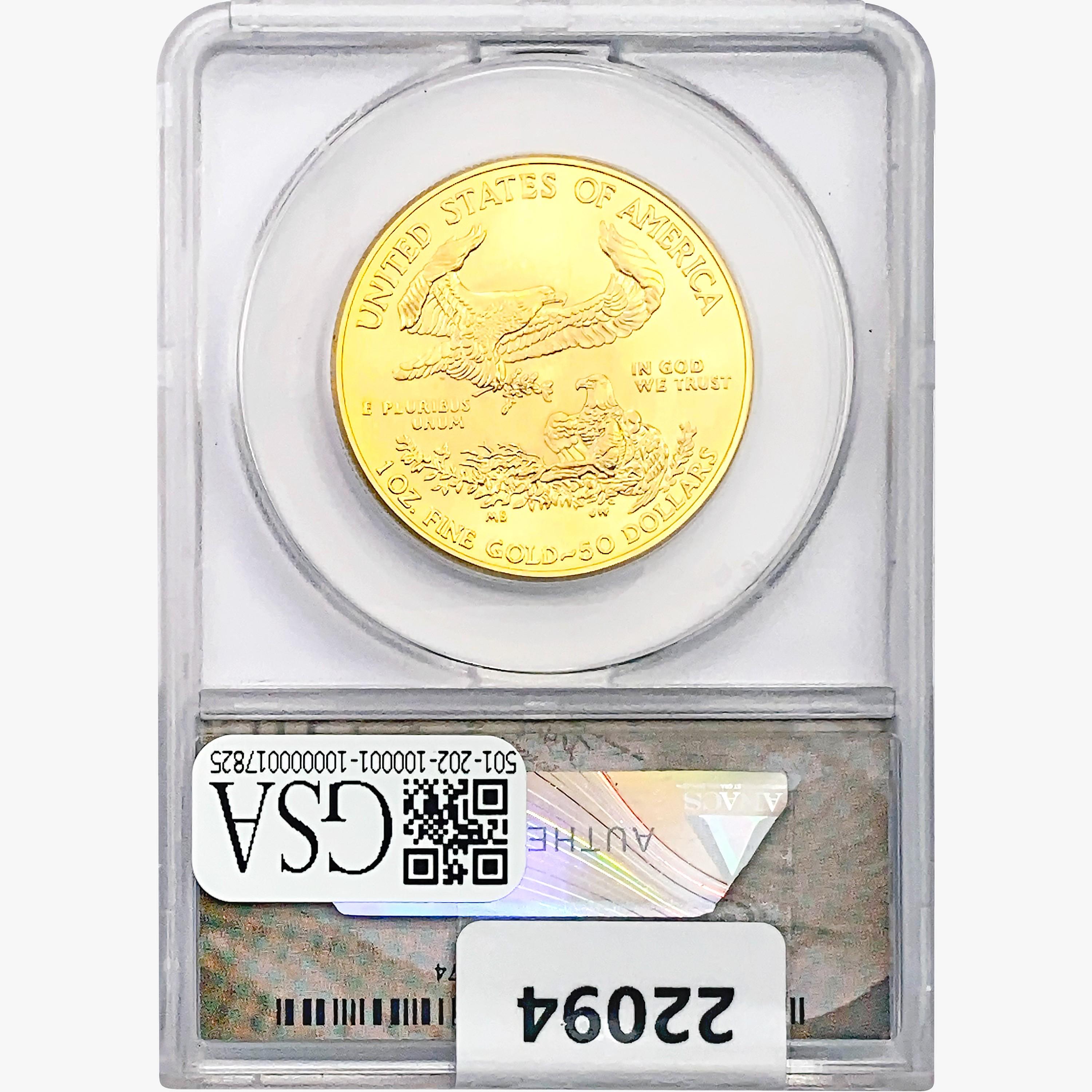 2017 $50 1oz. Gold Eagle Set ANACS MS70