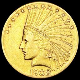 1908-S $10 Gold Eagle LIGHTLY CIRCULATED