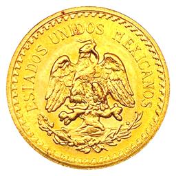 1945 Mexico .0603oz Gold 2 1/2 Pesos UNCIRCULATED