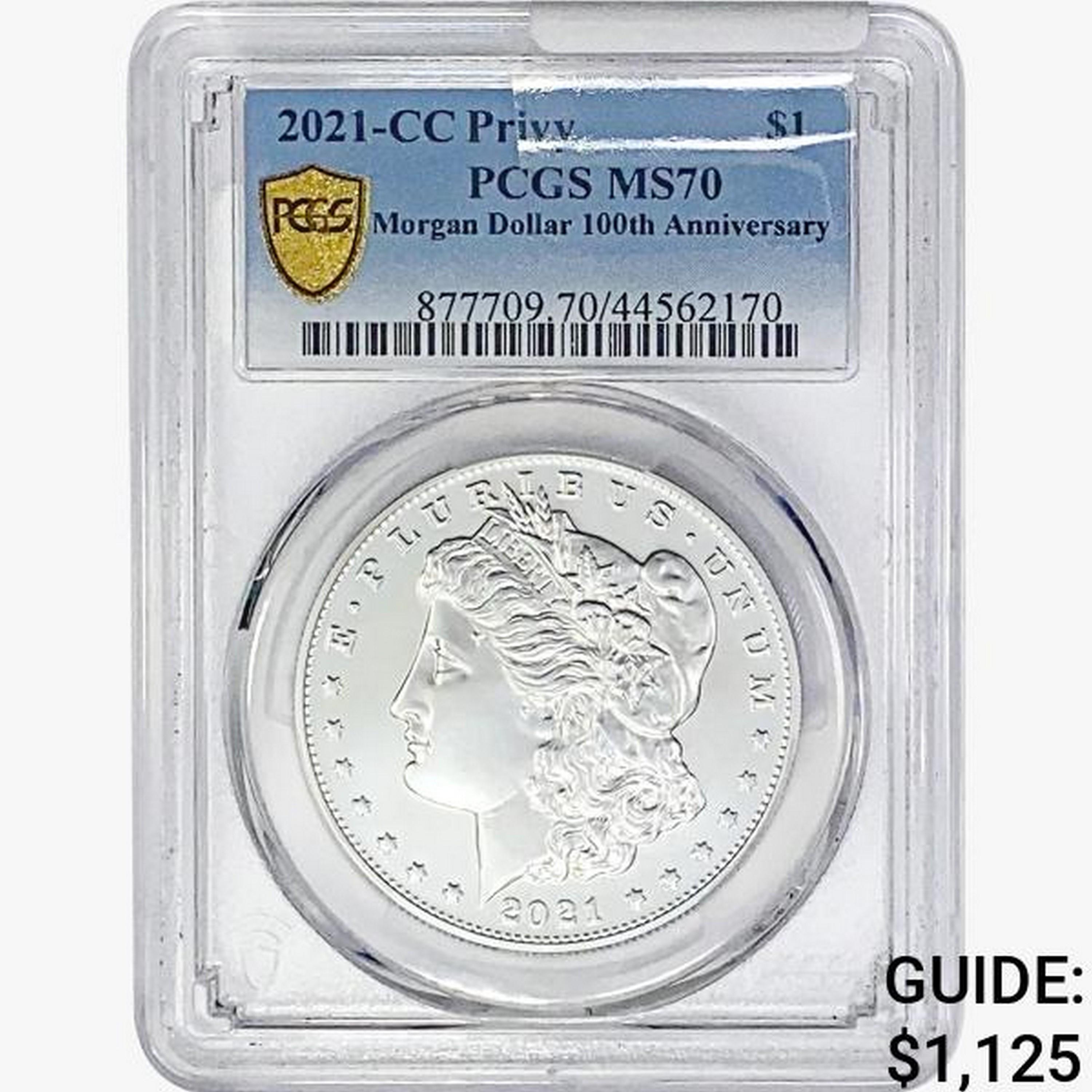 2021-CC Privy Morgan Silver Dollar PCGS MS70 100th