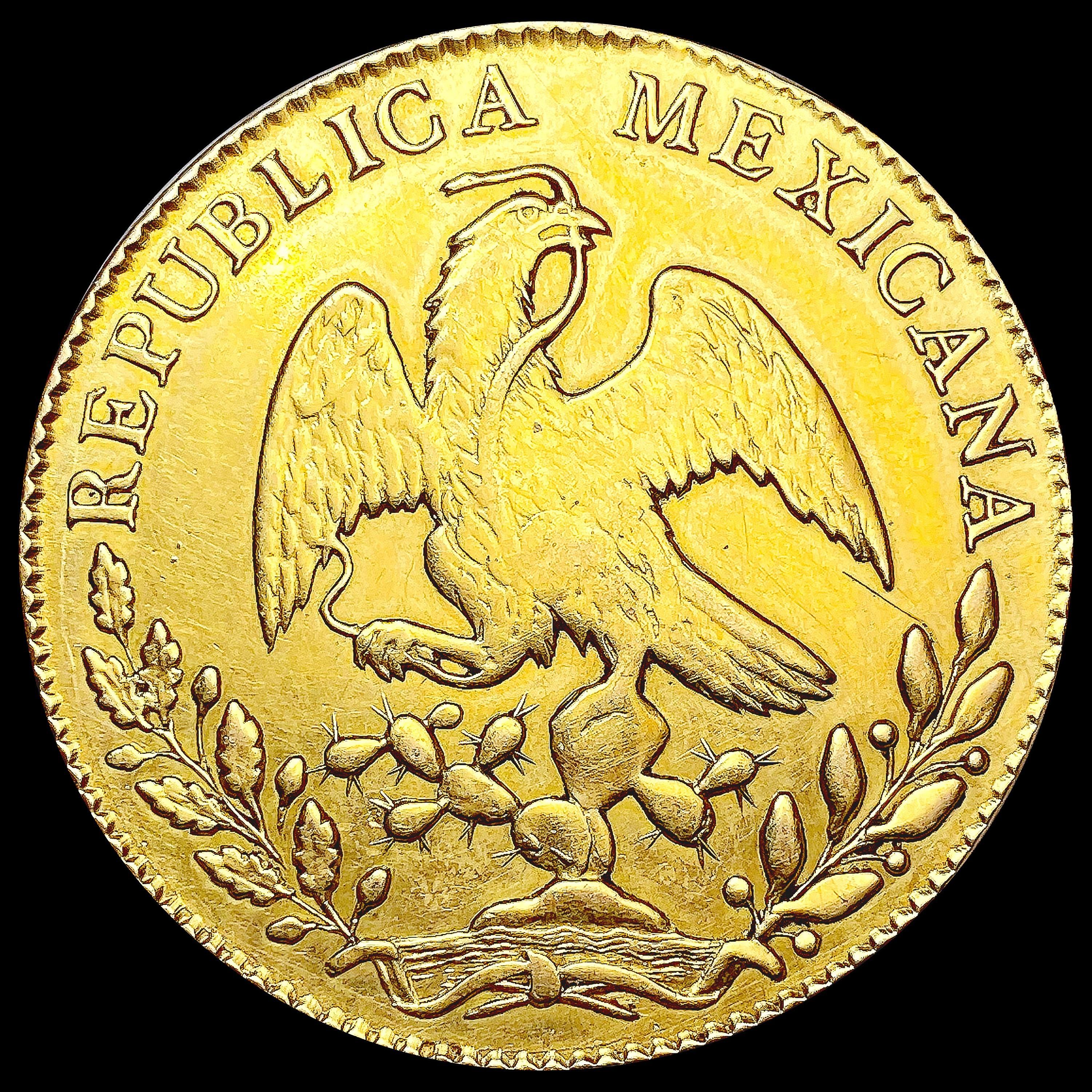 1863 Mexico .7615oz Gold 8 Escudos NICELY CIRCULAT