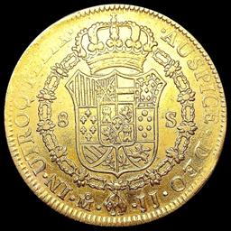 1820 Mexico .7615oz Gold 8 Escudos LIGHTLY CIRCULA