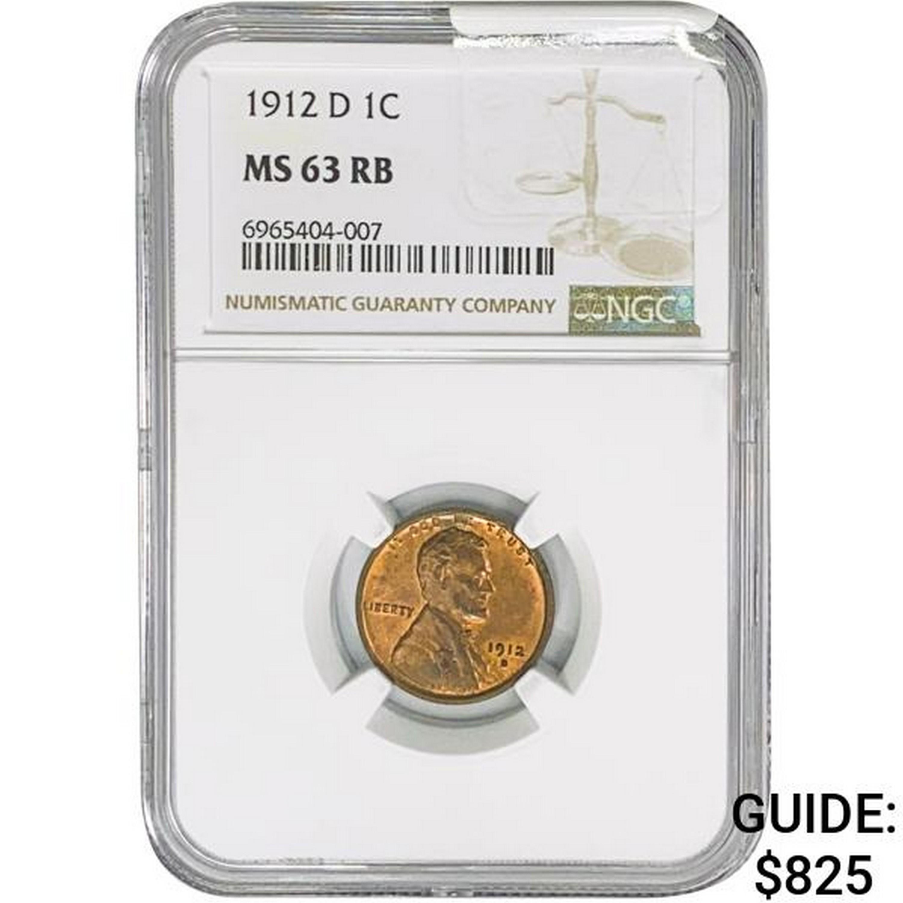 1912-D Wheat Cent NGC MS63 RB