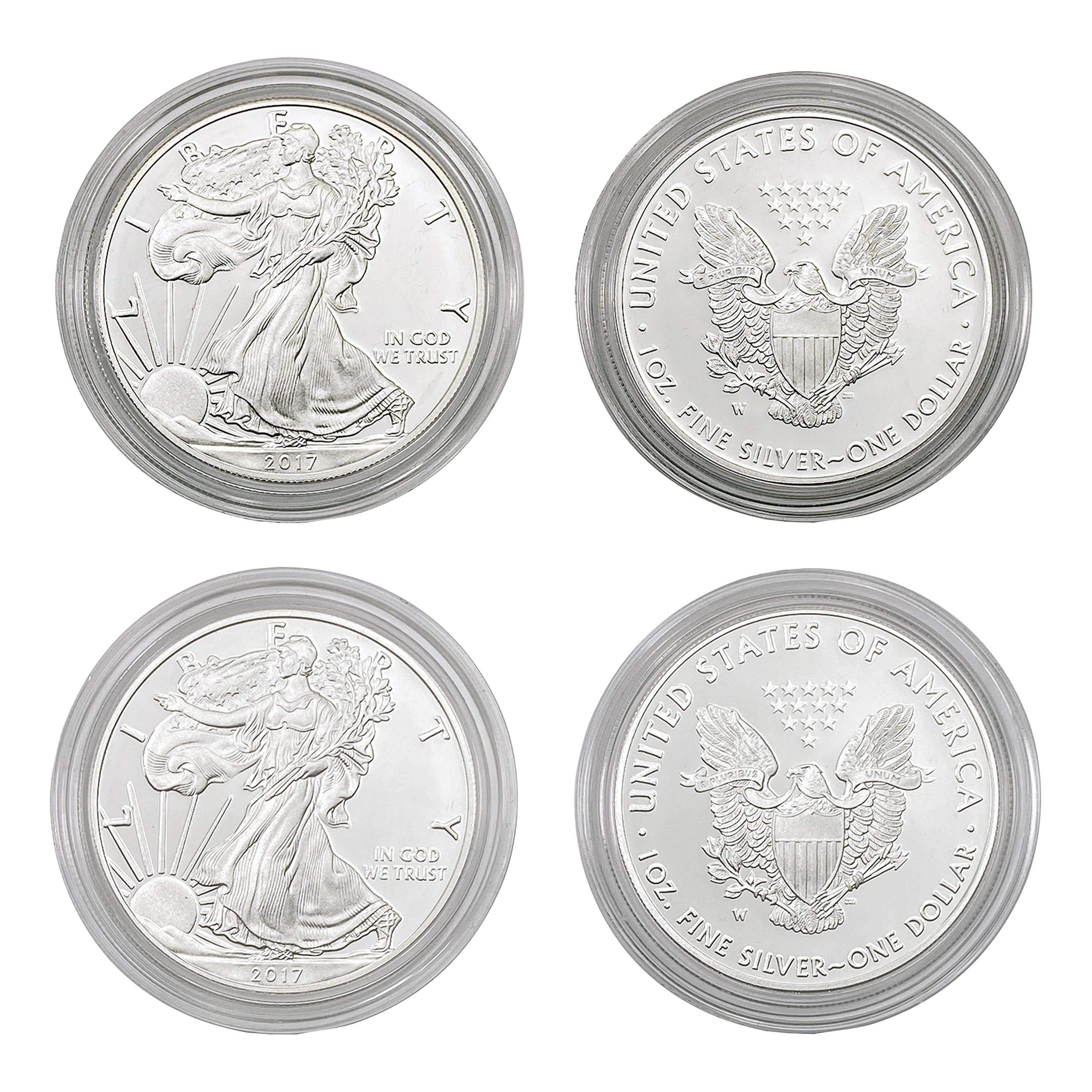 2017 US 1oz Silver Eagle Proof Coins [2 Coins]