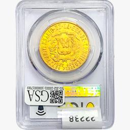 1955 .86oz. Gold Dominican Rep. 30 Peso PCGS MS62