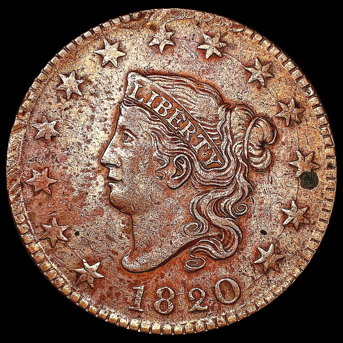 1820 Coronet Head Large Cent CLOSELY UNCIRCULATED