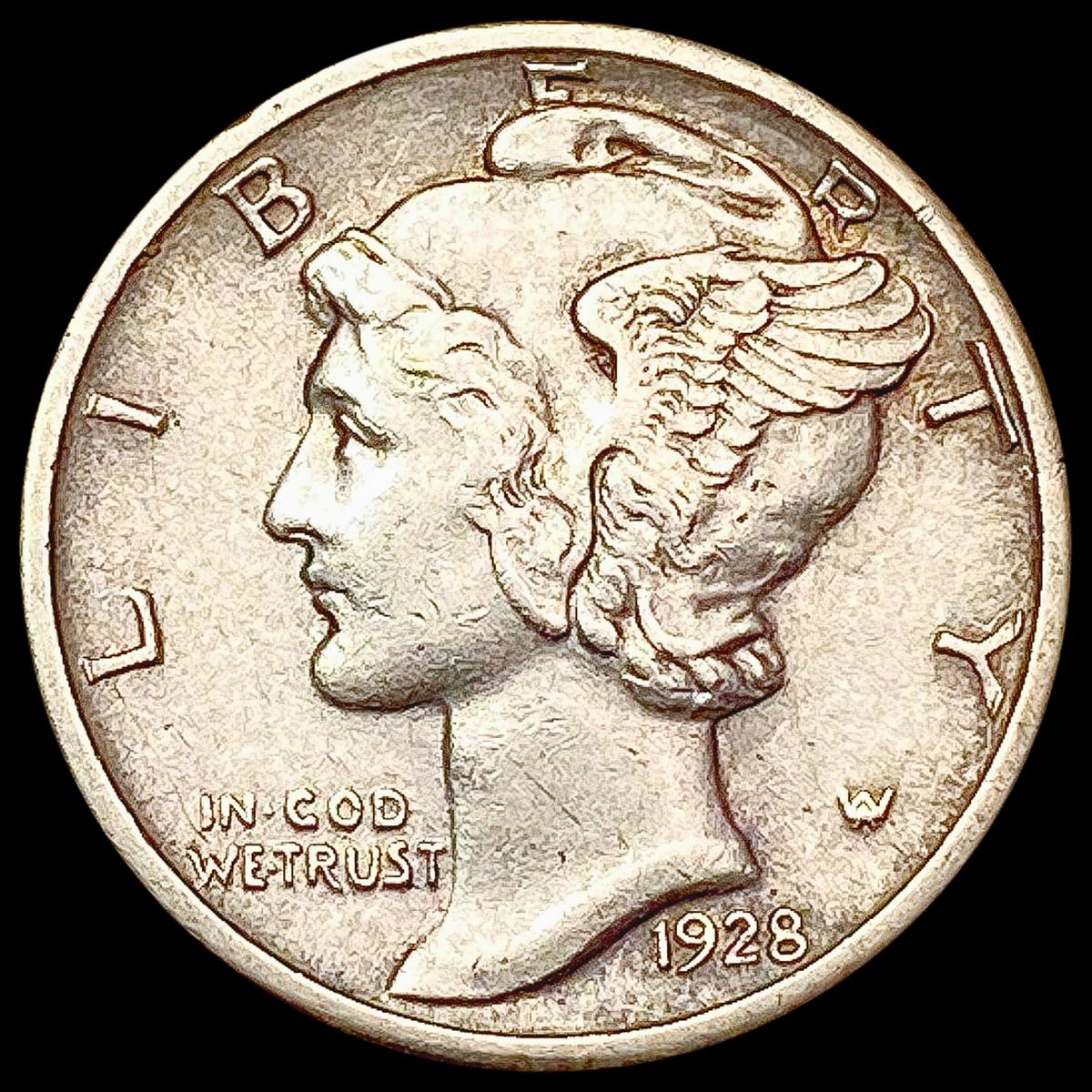 1928-S Mercury Dime NEARLY UNCIRCULATED