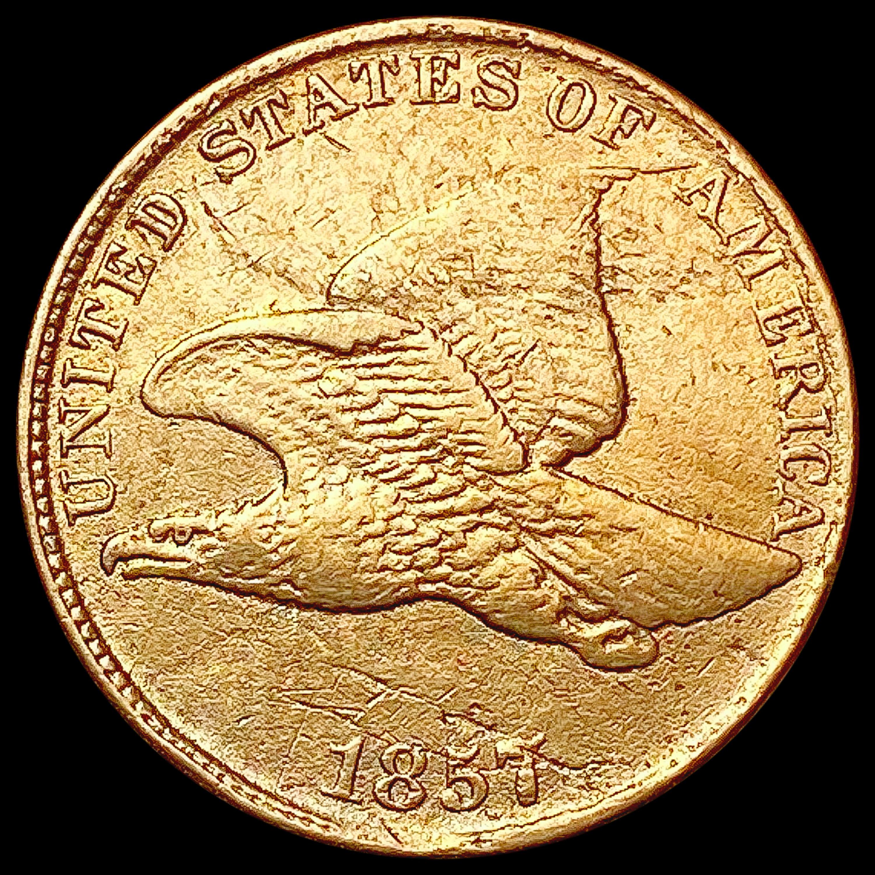 1857 Flying Eagle Cent ABOUT UNCIRCULATED
