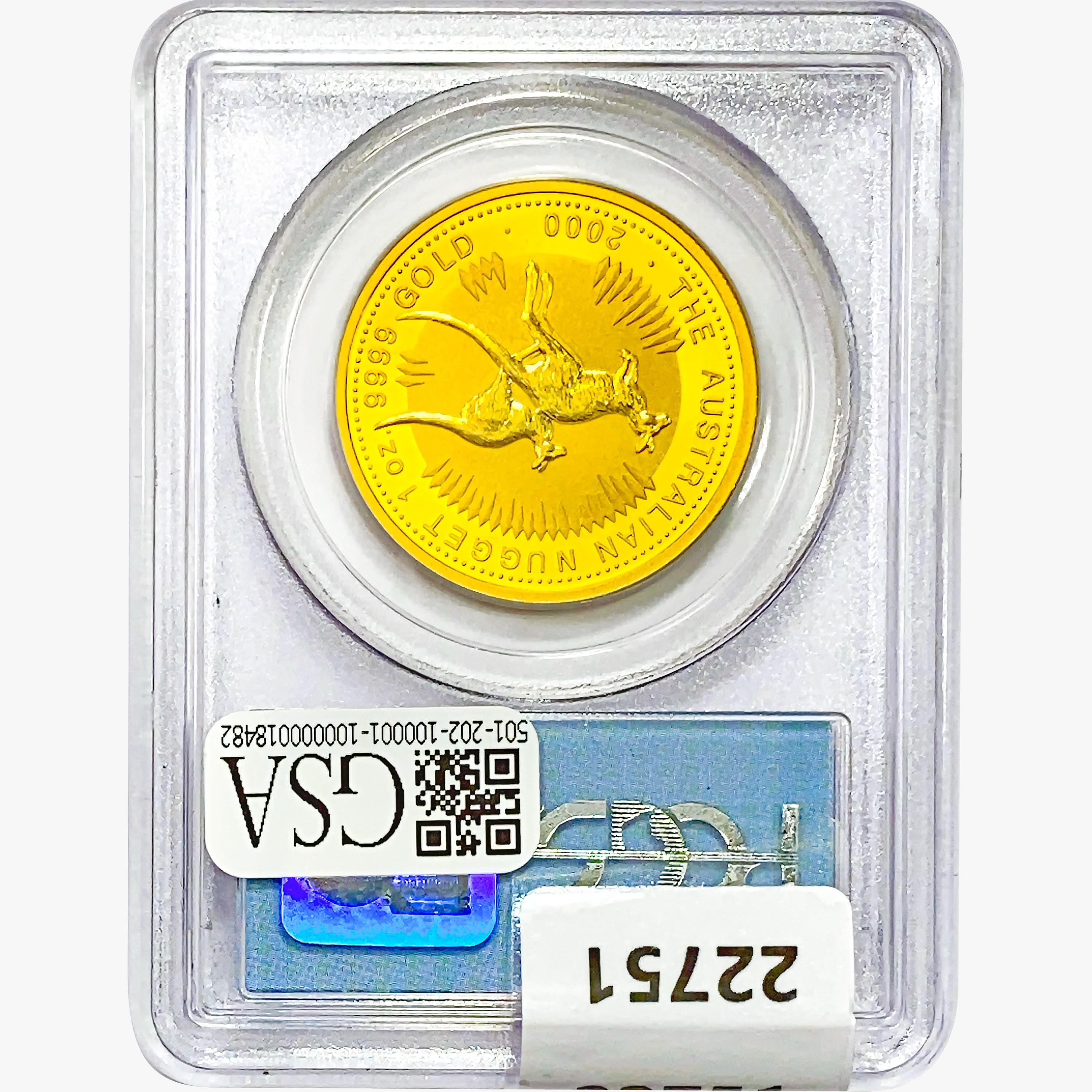 2000 1oz. Gold Australia $100 WTC PCGS GemUNC