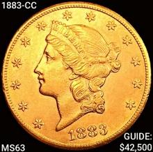 1883-CC $20 Gold Double Eagle CHOICE BU