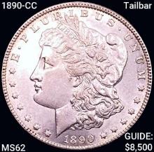 1890-CC Tailbar Morgan Silver Dollar UNCIRCULATED