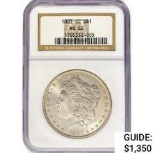 1883-CC Morgan Silver Dollar NGC MS65