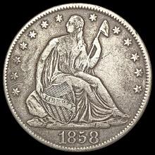 1858-O Seated Liberty Half Dollar LIGHTLY CIRCULAT